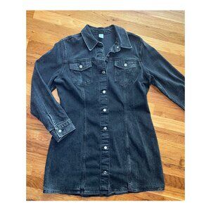 H&M Fitted Black Denim Dress | Size Large